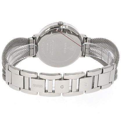 Guess Chiffon W1083L1 Silver Tone Mesh Bracelet Crystal Watch