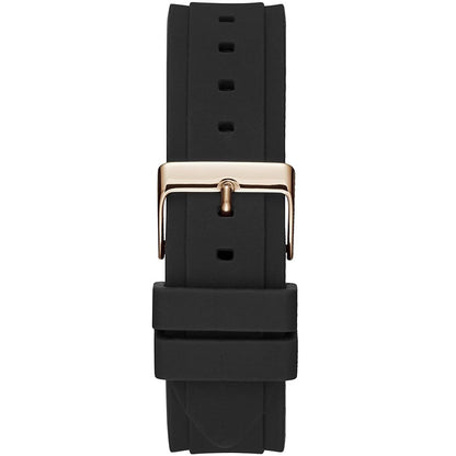 Guess Zena Multi-Function W1094L6 Rose Gold Case Black Dial Black Rubber Women's Watch