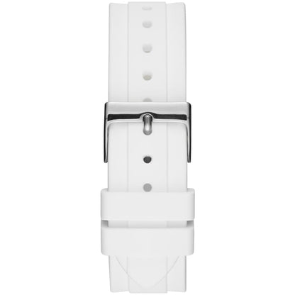 Guess Confetti Multi-Function W1098L1 Silver Case Crystal Bezel White Rubber Women's Watch