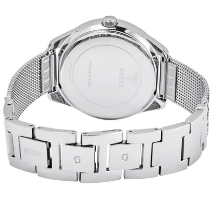 Guess Claudia W1279L1 Silver Case Crystal Bezel 4G Logo Silver Mesh Women's Watch