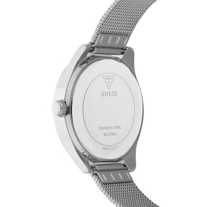 Guess Claudia W1279L1 Silver Case Crystal Bezel 4G Logo Silver Mesh Women's Watch